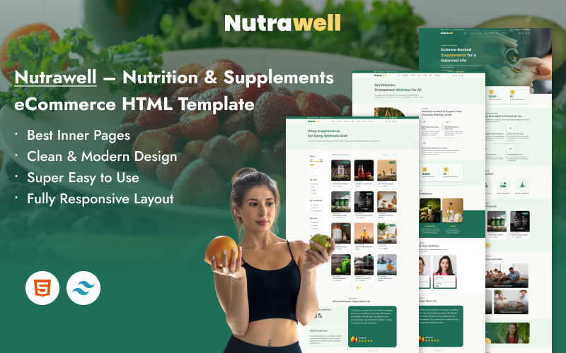 Nutrawell - Nutrition & Supplements eCommerce HTML Template
