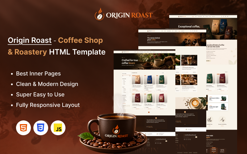 Home 11 Origin Roast - Coffee Shop & Roastery HTML Template